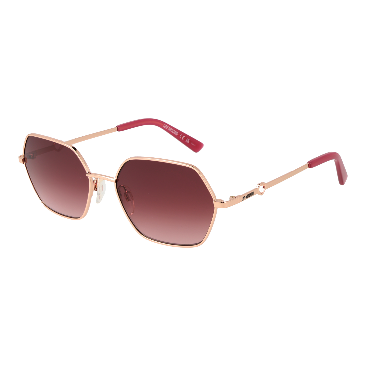 Moschino Love Fyrkantiga Solglasögon i Roséguld