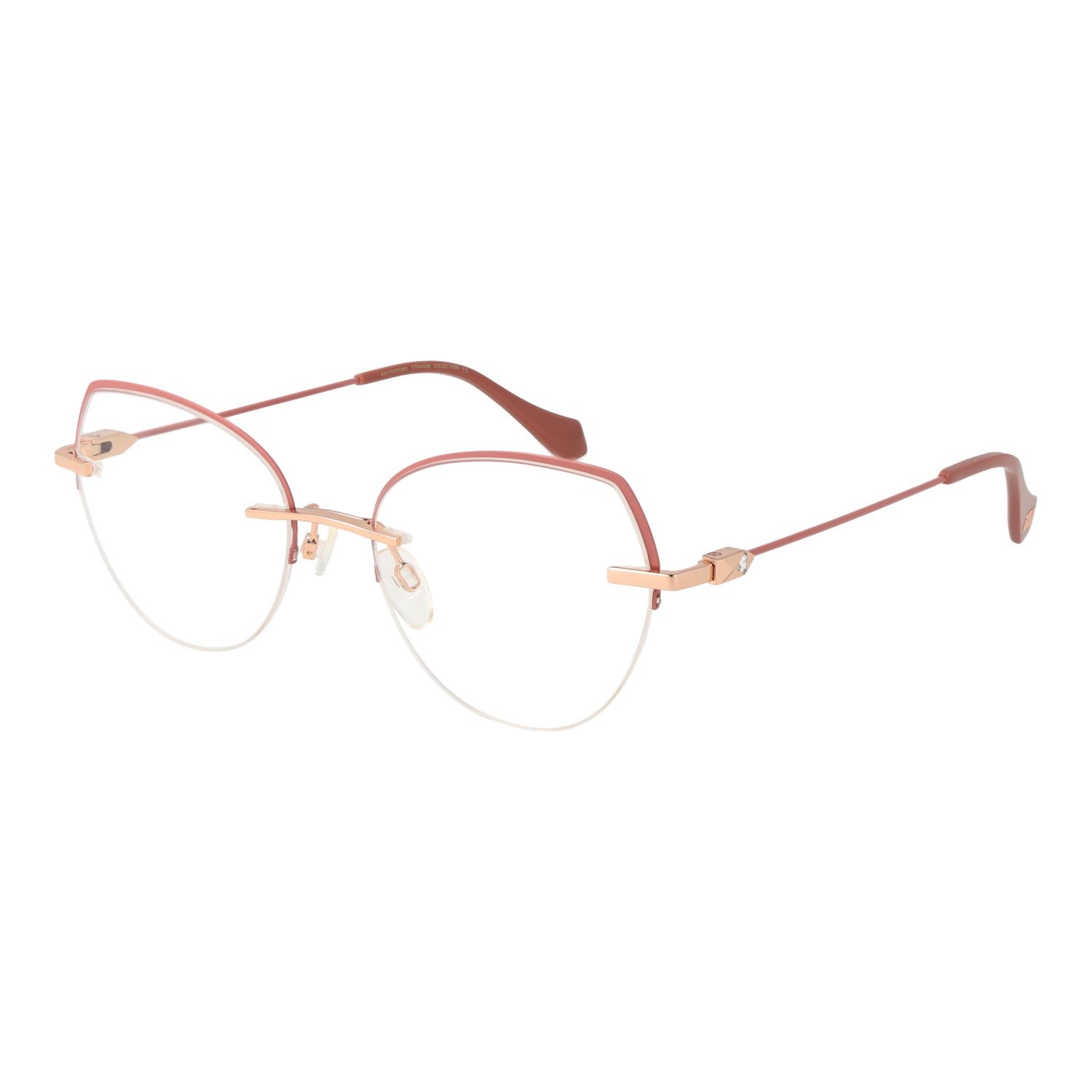Ana Hickmann Browline Glasögonbåge i Ros