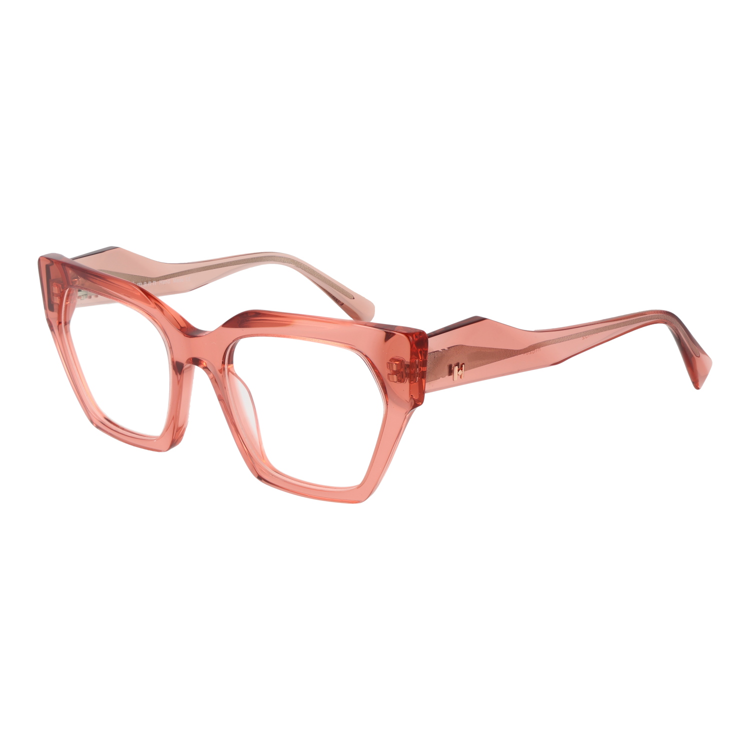 Ana Hickmann Geometrisk Glasögonbåge i Röd