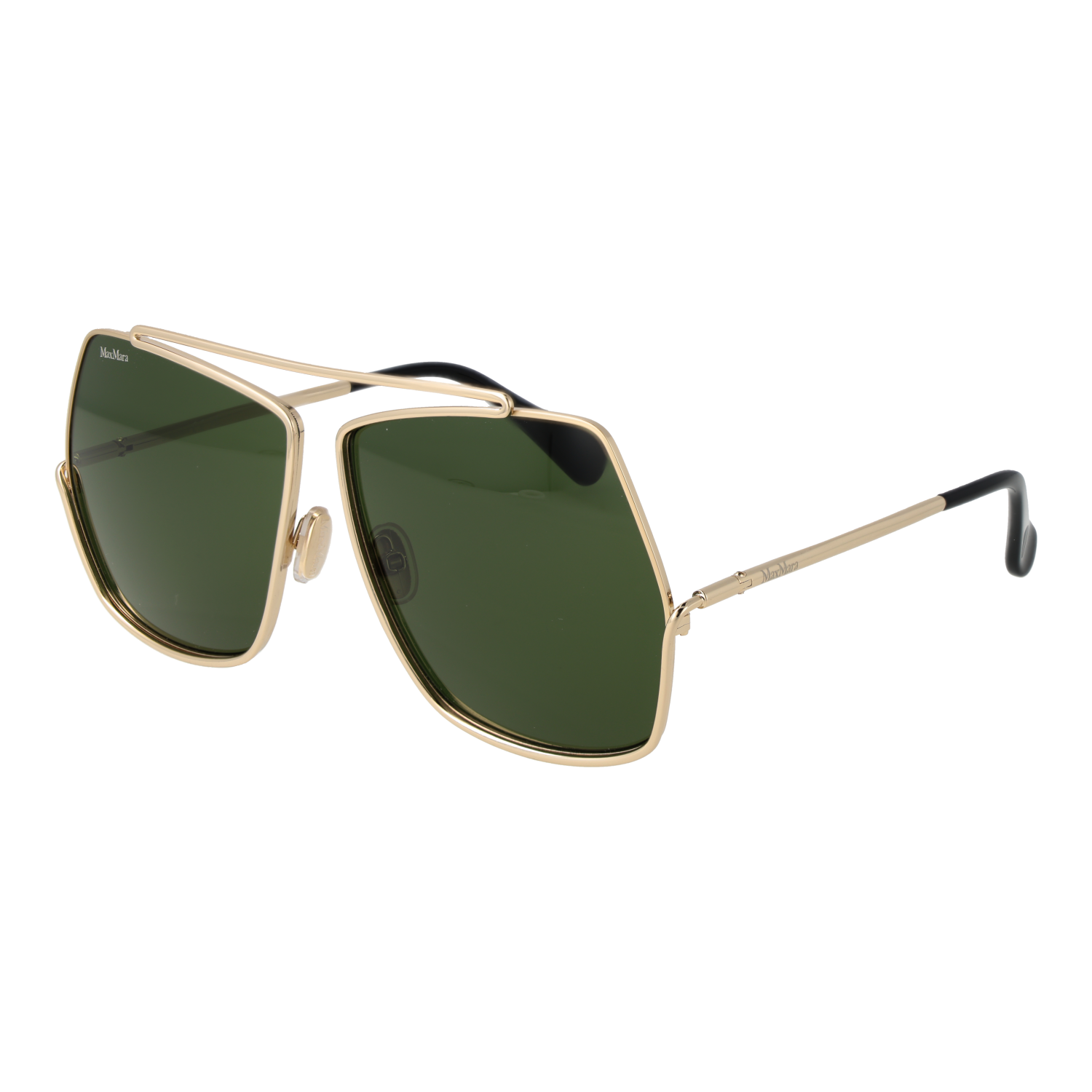 Max Mara Geometrisk Solglasögon i Guld