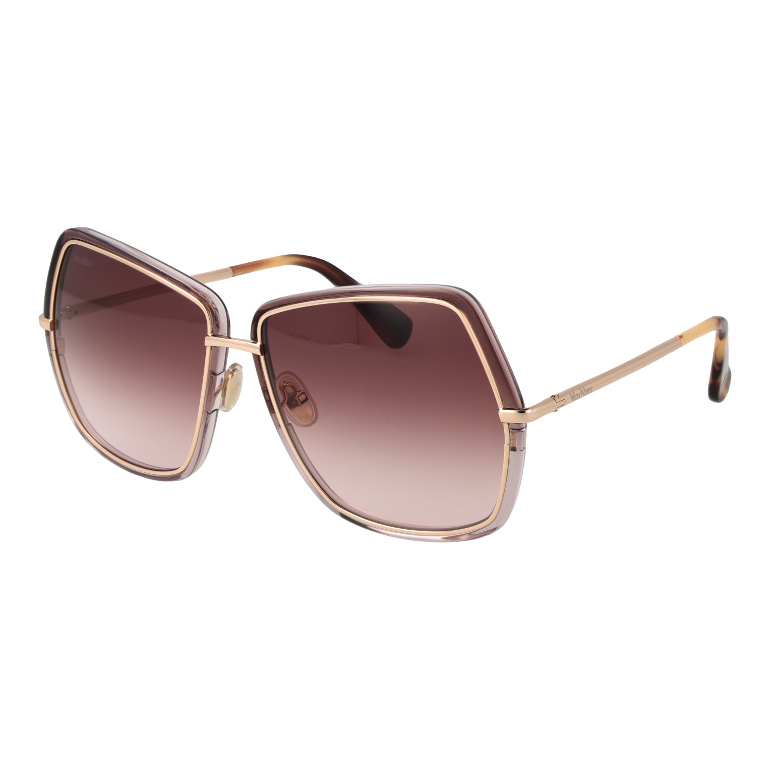 Max Mara Geometrisk Solglasögon i Guld