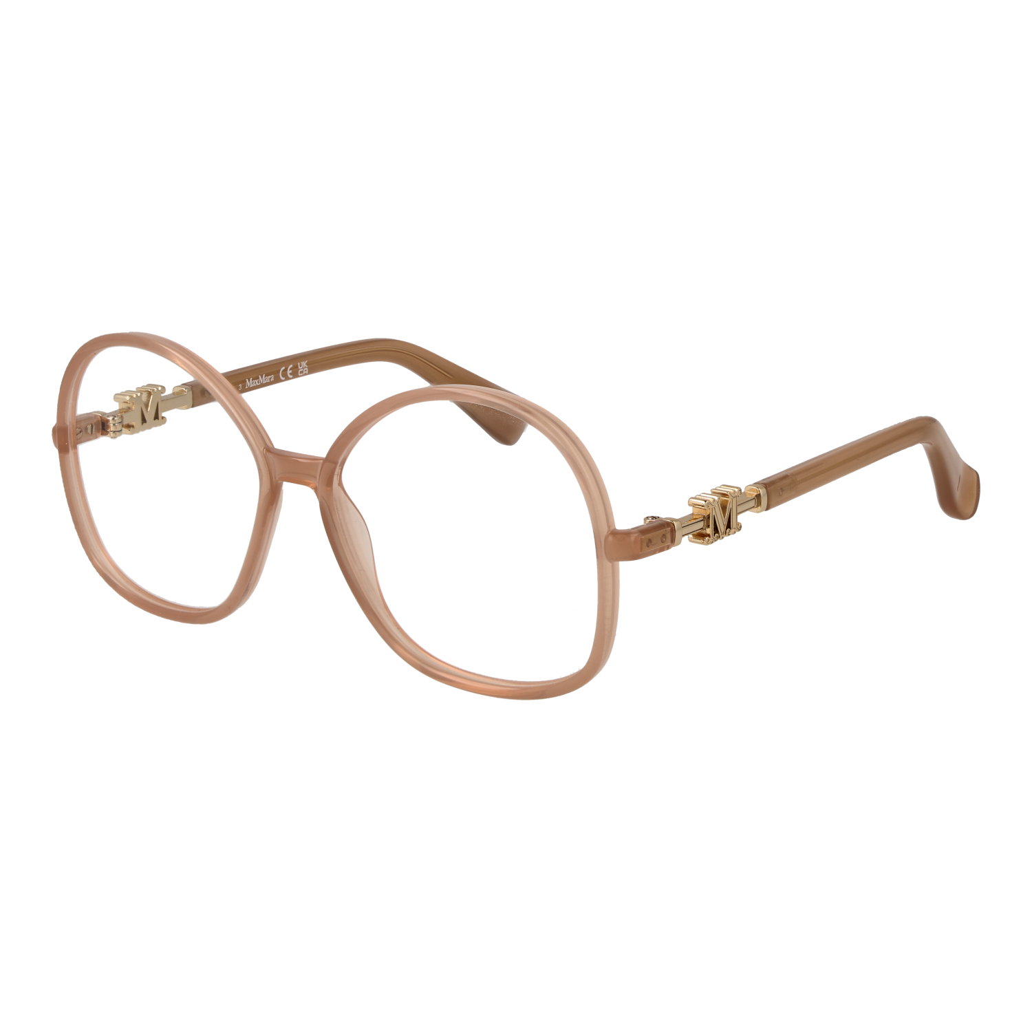 Max Mara Rund Glasögonbåge i Ros
