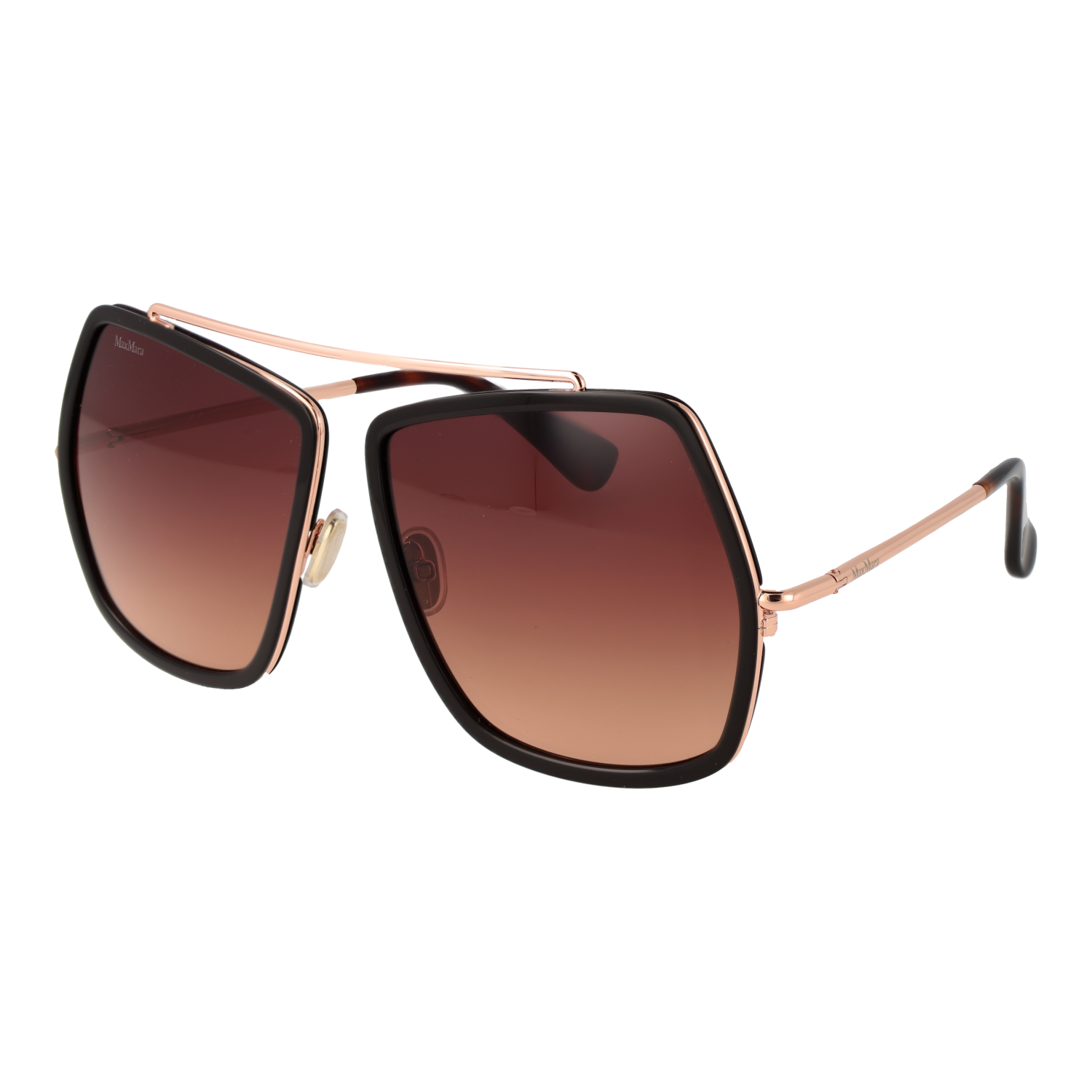 Max Mara Geometrisk Solglasögon i Brun