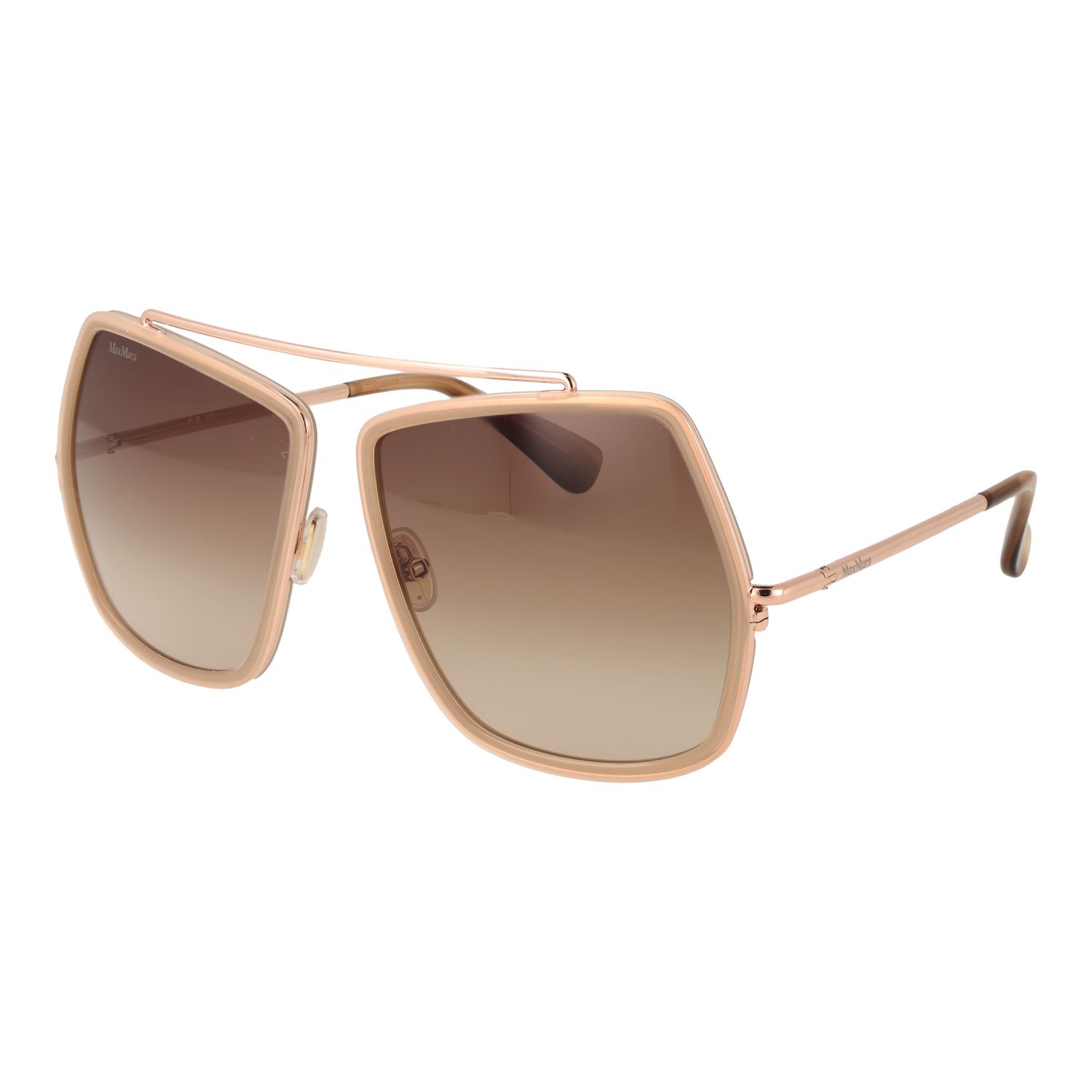 Max Mara Geometrisk Solglasögon i Beige
