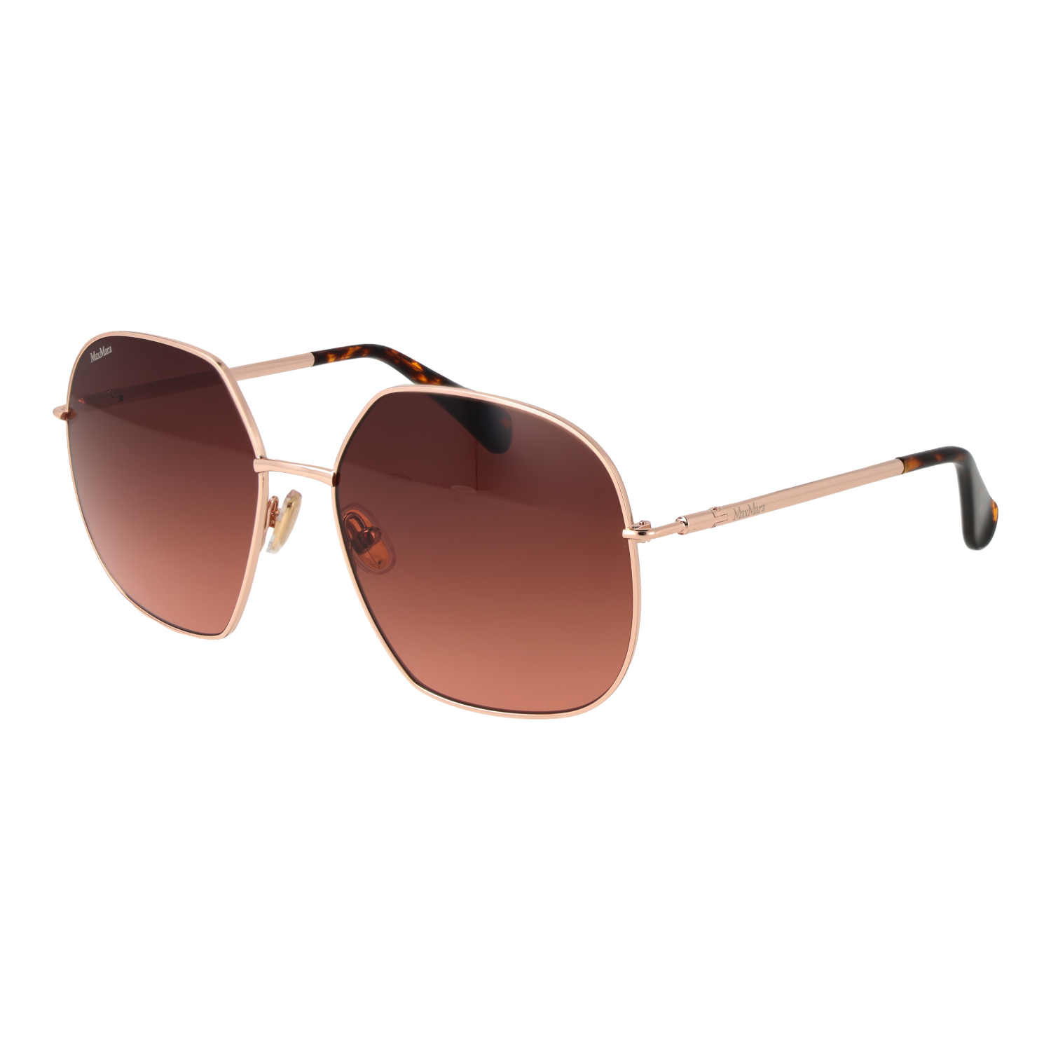 Max Mara Geometrisk Solglasögon i Roséguld