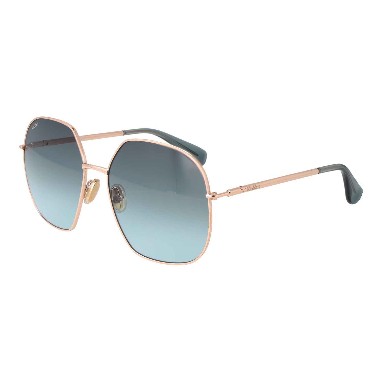 Max Mara Fyrkantiga Solglasögon i Roséguld