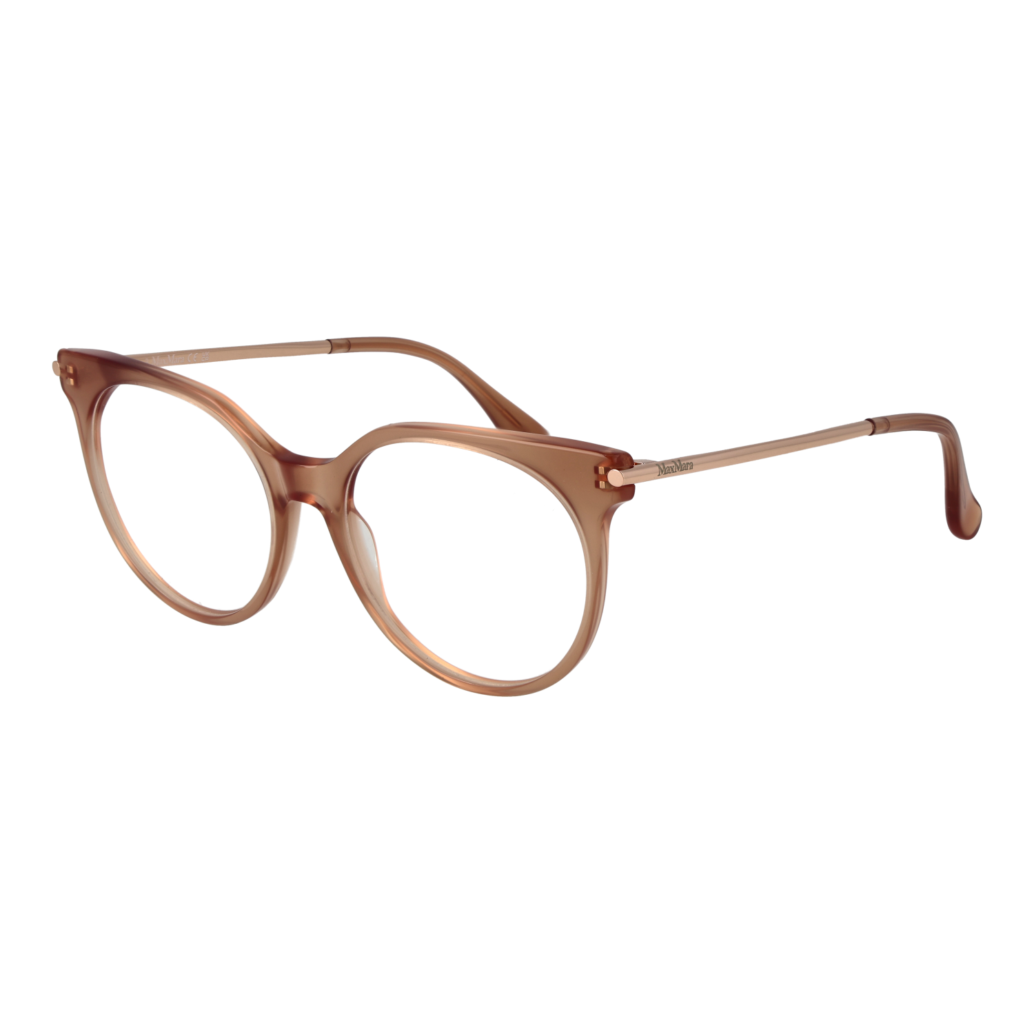 Max Mara Rund Glasögonbåge i Ros