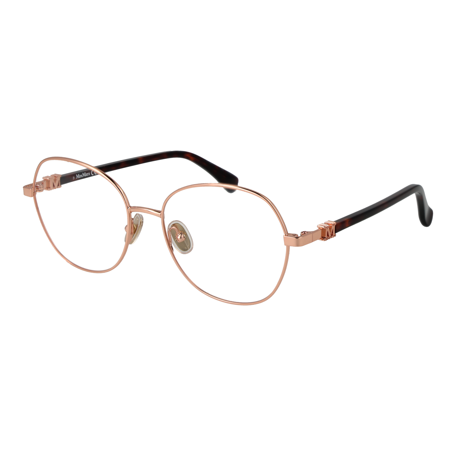 Max Mara Rund Glasögonbåge i Roséguld