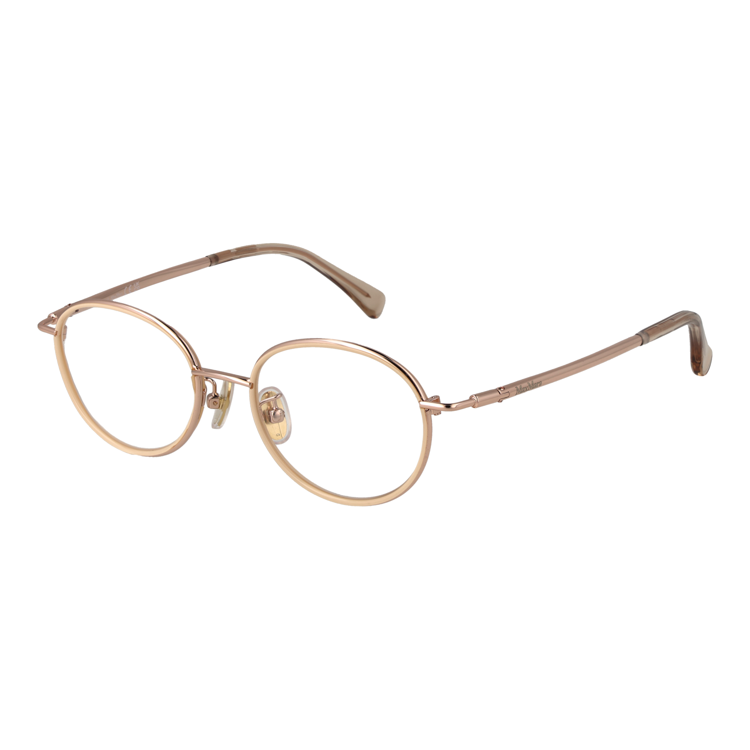 Max Mara Rund Glasögonbåge i Roséguld