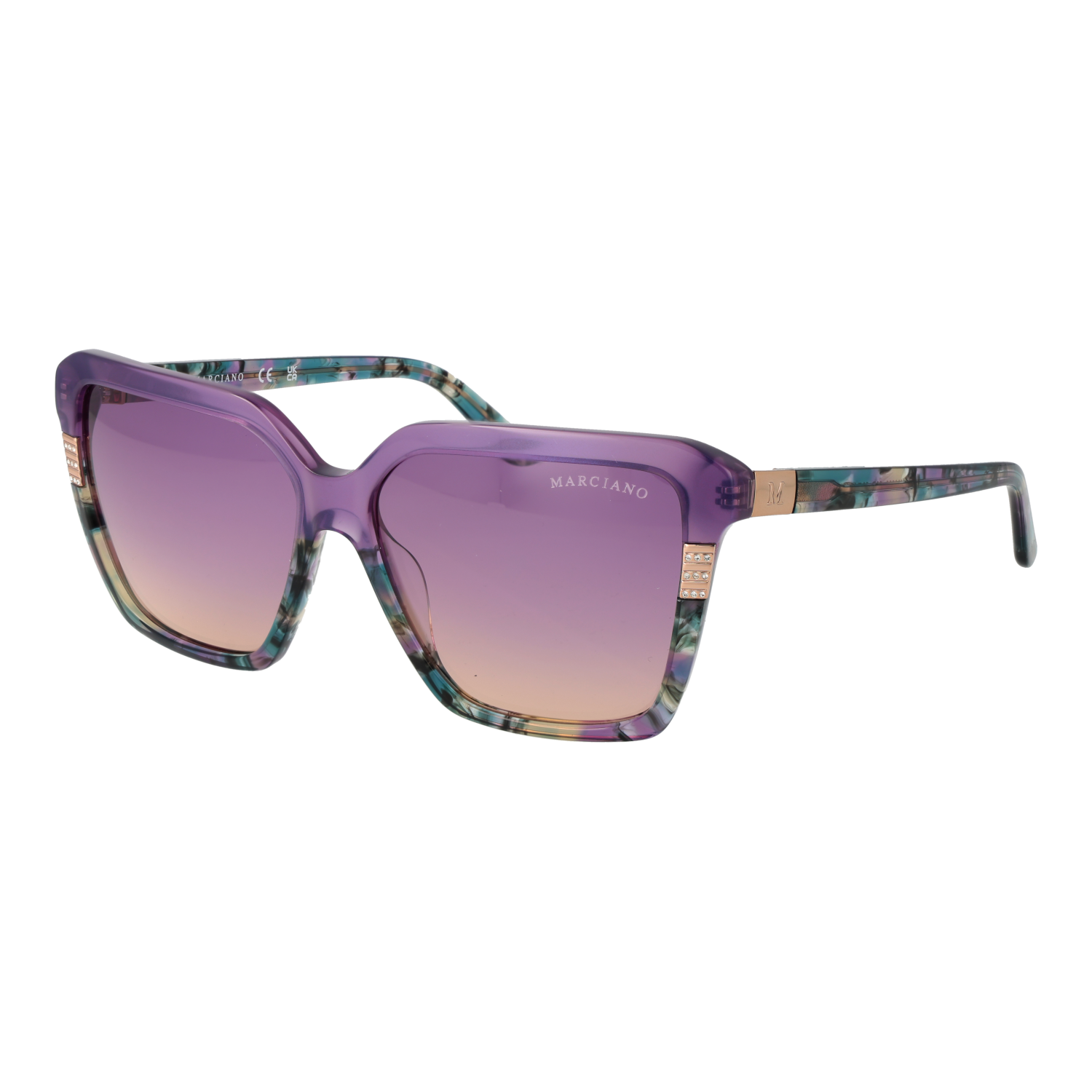 Marciano by Guess Fyrkantiga Solglasögon i Lila