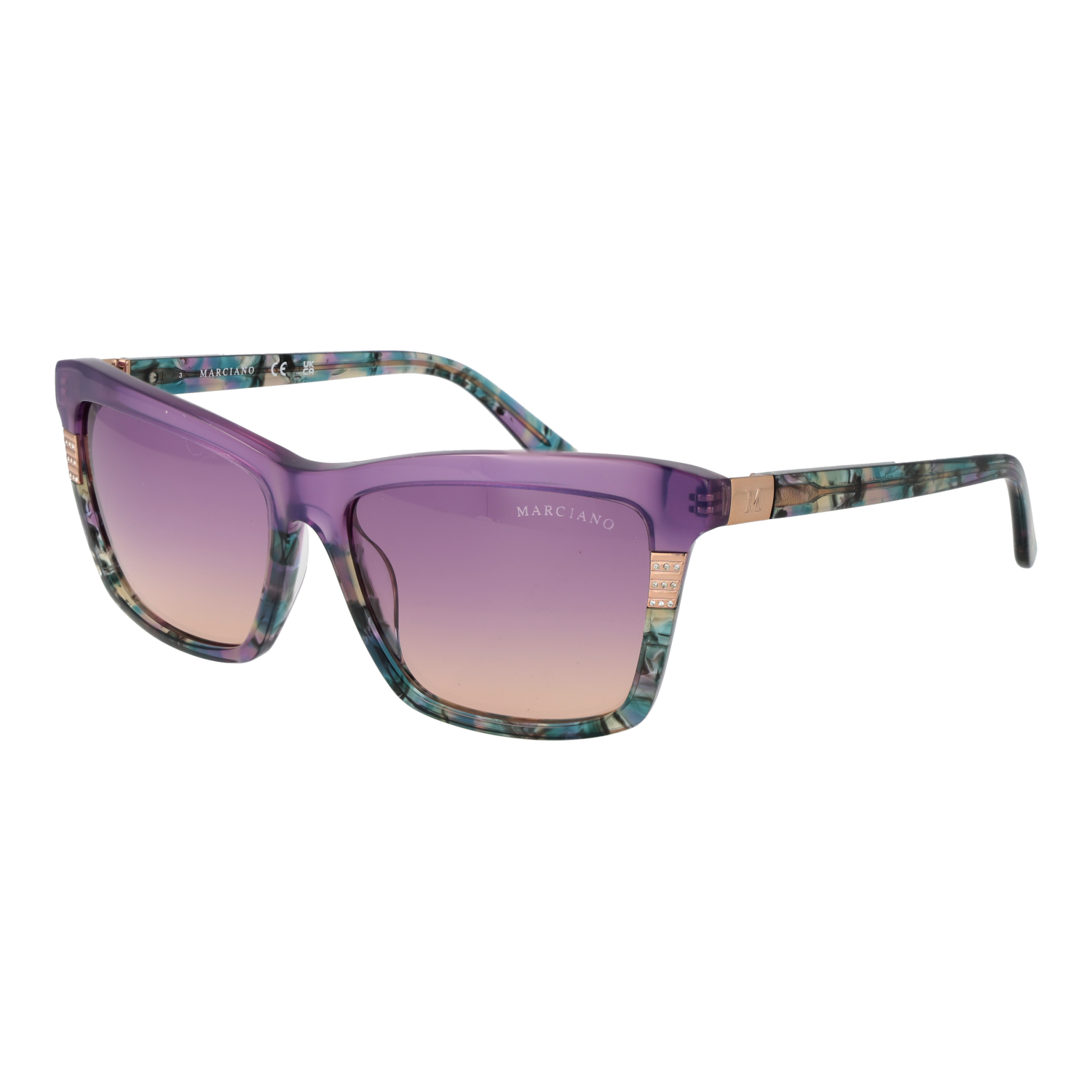 Marciano by Guess Rektangulära Solglasögon i Lila